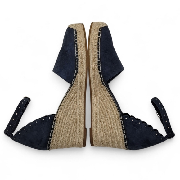 Kate Spade Polly Suede Espadrille Wedge Sandals 10B Dark Blue - Picture 6 of 12